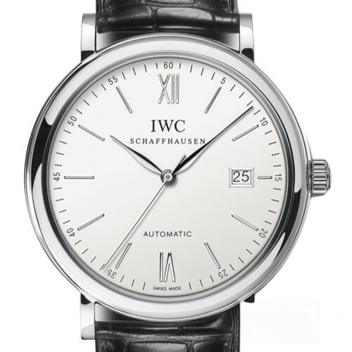 IWC Portofino Automatic Watch, Black Leather
