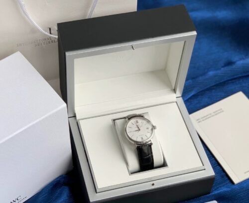 IWC Portofino Automatic Watch, Black Leather