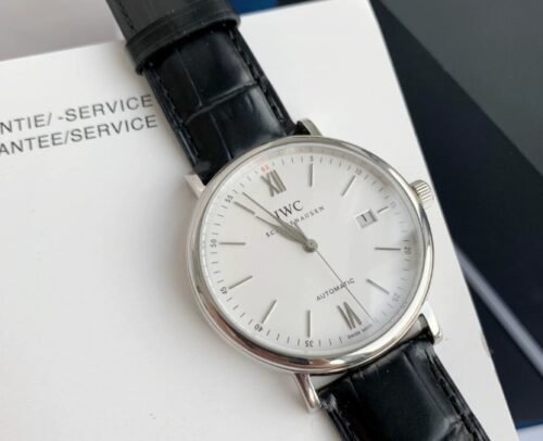 IWC Portofino Automatic Watch, Black Leather